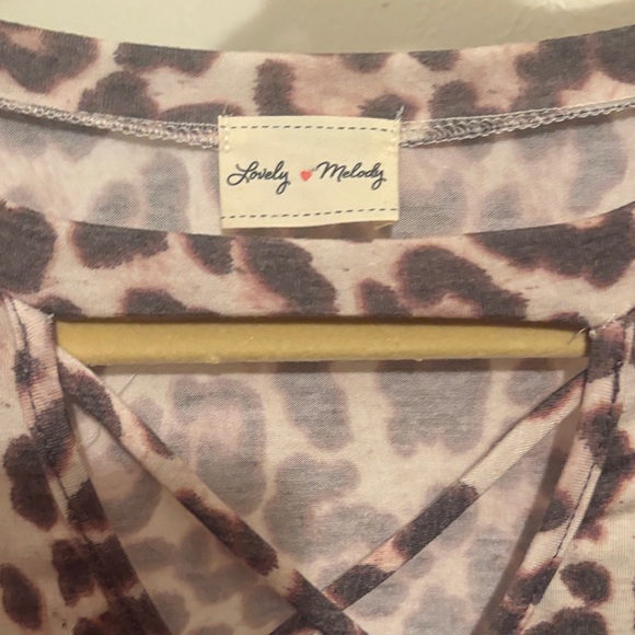 Lovely Melody Leopard and Teal Striped Women's Top - Picture 3 of 3